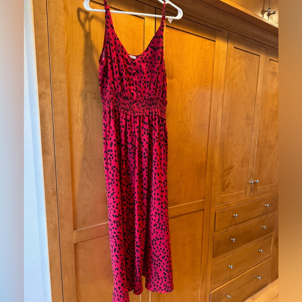 NWT Red Leopard Print Maxi Dress